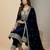 Navy blue designer pure heavy viscous velvet sequins embroidered work readymade suit