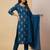 Blue designer heavy chinon sequins embroidered work readymade suit