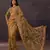 Mustard net embroidered saree