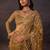 Mustard net embroidered saree