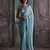 Sky blue georgette embroidered saree