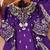 Purple designer chinon sequins embroidered work readymade suit
