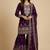 Wine designer fox georgette sequins embroidered work readymade suit