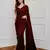 Maroon georgette embroidered saree