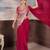 Pink georgette embroidered saree