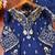 Navy blue designer chinon sequins embroidered work readymade suit