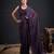 Purple satin embroidered saree
