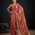 Orange silk blend embroidered saree