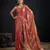 Orange silk blend embroidered saree