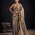 Grey silk blend embroidered saree