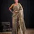 Grey silk blend embroidered saree