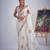 White organza printed saree