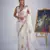 White organza printed saree