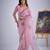 Pink organza printed saree