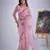 Pink organza printed saree