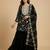 Black designer fox georgette embroidered work readymade suit