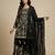 Black designer fox georgette sequins embroidered work readymade suit