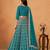 teal silk blend embroidered lehenga set