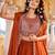 orange silk blend embroidered lehenga set