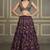 purple georgette embroidered lehenga set