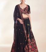 black georgette embroidered lehenga set