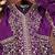 Purple designer chinon sequins embroidered work readymade suit