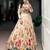 beige silkblend printed lehenga set