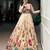 beige silkblend printed lehenga set