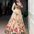 beige silkblend printed lehenga set
