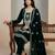 Green designer pure heavy viscous velvet sequins embroidered work readymade suit