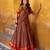 brown chanderi embroidered lehenga set