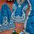 Blue designer chinon sequins embroidered work readymade suit