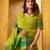 parrot green chanderi embroidered lehenga set