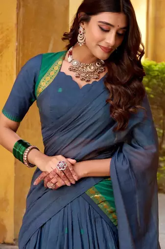 teal blue chanderi embroidered lehenga set