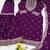 Purple designer chinon sequins embroidered work readymade suit