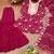 Pink designer fox georgette embroidered work readymade suit