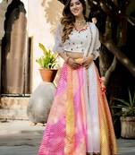 multicolor silkblend printed lehenga set