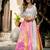 multicolor silkblend printed lehenga set