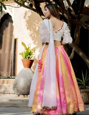 multicolor silkblend printed lehenga set 4