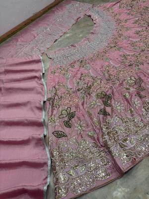 pink silkblend embroidered lehenga set 2