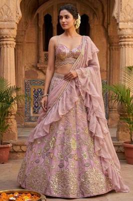 pink silkblend embroidered lehenga set 3