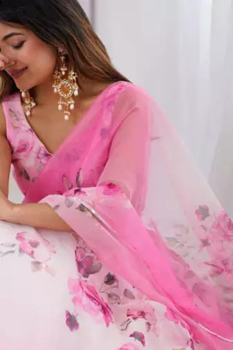 pink silkblend embroidered lehenga set