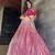 pink satin embroidered lehenga set