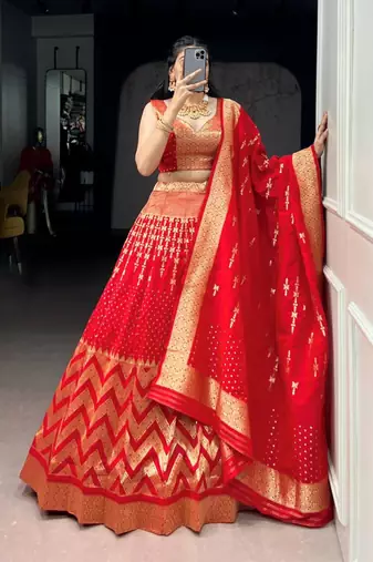 multicolor silkblend embroidered lehenga set