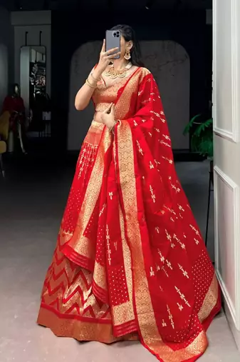 multicolor silkblend embroidered lehenga set