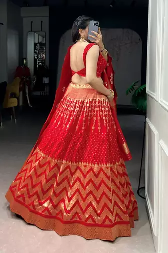 multicolor silkblend embroidered lehenga set