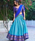 multicolor silkblend plain lehenga set