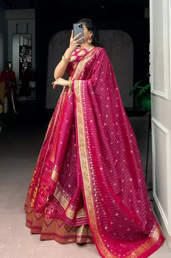 multicolor silkblend embroidered lehenga set
