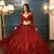 maroon georgette embroidered lehenga set