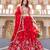 red silkblend embroidered lehenga set